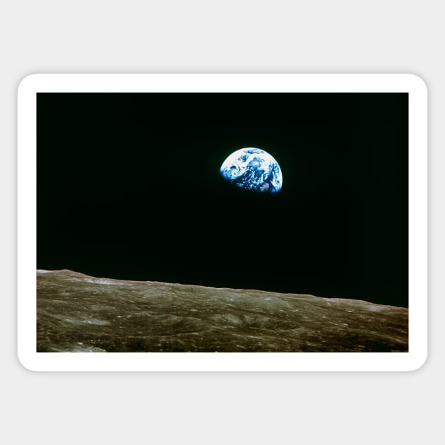 Earthrise over Moon, Apollo 8 (S380/0044) Sticker by SciencePhoto
